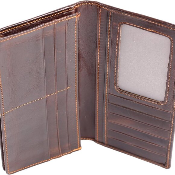 Womens Ladies Genuine Leather Wallet Long Embossing Bifold Wallet Clutch Purse C - Picture 5 of 7